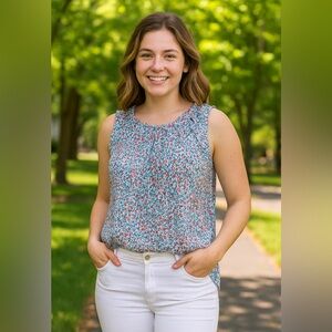 Floral Print Women's Sleeveless Blouse‎